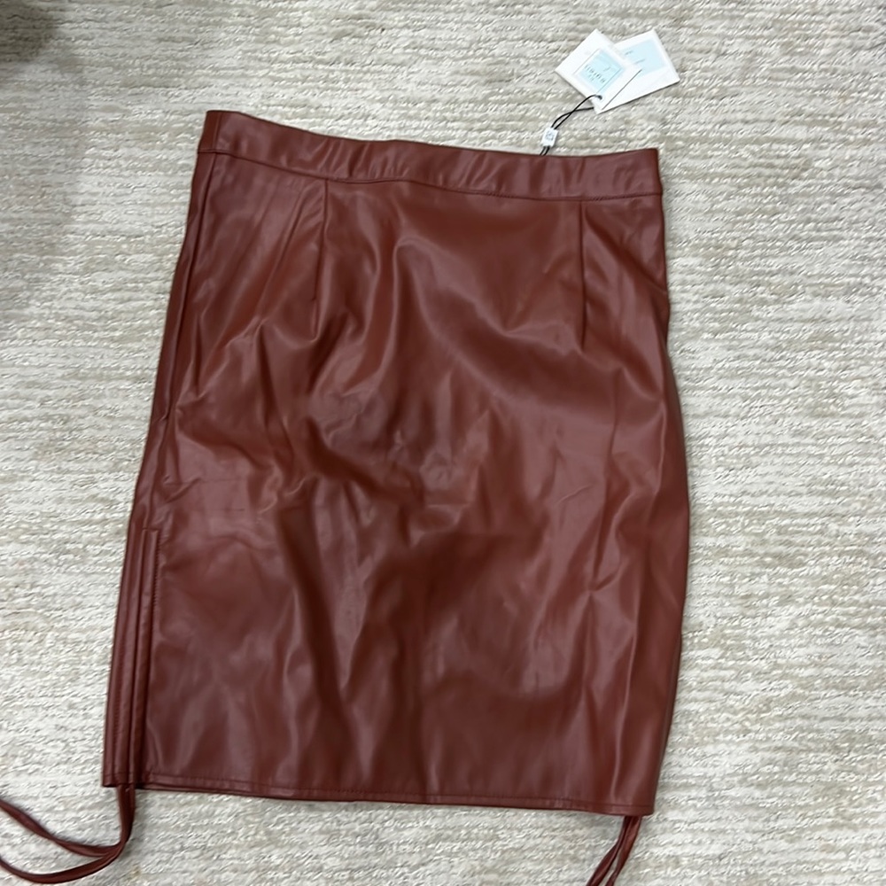 Brown Leather Skirt NWT